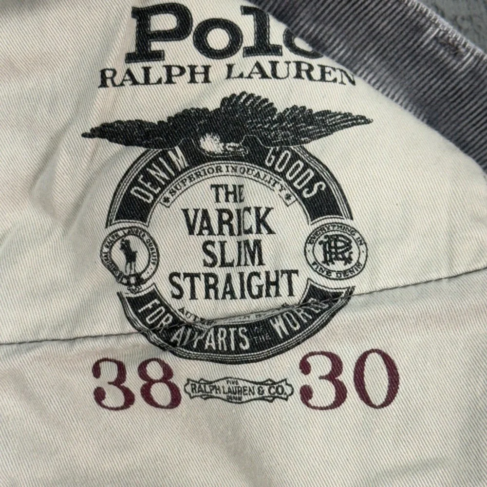 Polo‎ Ralph Lauren Varick Slim Straight Pants Mens 38x30 Grey Corduroy Cords